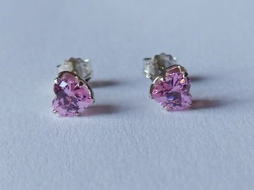 pinke zirkonia-silber-ohrringe